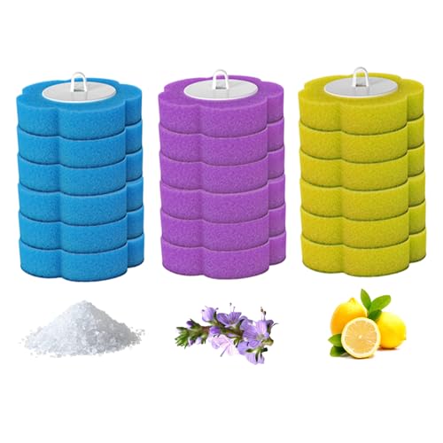 Blogiiup Einweg-Toilettenbürste Nachfüllung, 18pcs 3 Schicht Schwamm Nachfüllungen, Toilettenbürstenkopfersatz für Badezimmerbodenboden Handwaschbecken von Blogiiup