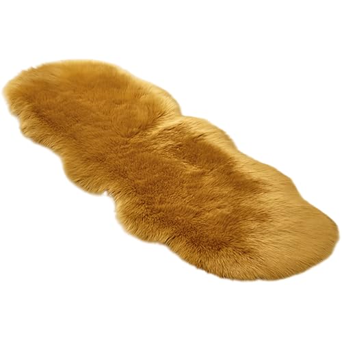 Blogiiup Fuzzy Teppich, Flauschiger Teppich, 24x35 Zoll weicher Komfort zotteliger, kearresistenter künstlicher Schäferchen- für Zuhause, Hotel, Gelb, Shaggy von Blogiiup
