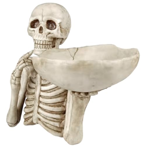 Blogiiup Halloween Candy Bowl Halloween Skull Decull Candy Dish Key Bowl, Vintage Skeleton Tisch Ornamente für Halloween -Party -Dekoration und Lagerbehälter für Home Tabletop Party Bar von Blogiiup