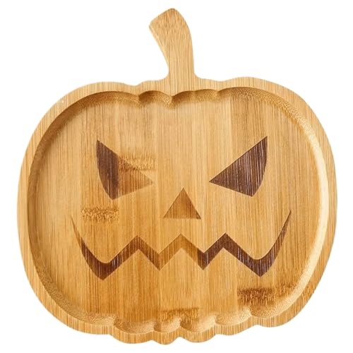 Blogiiup Halloween -Servierschale, Halloween -Serviergerichte Holzschale 12x7.9x0.6 Wurstwarenbrett gruseliges Kürbis -Dekorationsgericht für Party, Wurstwarenbrett von Blogiiup