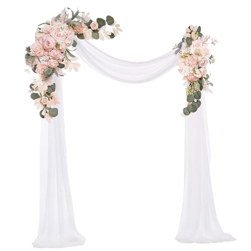 Blogiiup Hochzeitsblumen, 2pcs/festgelegte Hochzeitsbogenblumen mit Eukalyptusblättern Exquisite dekorative künstliche Bogen für, Zeremonie, Tischmittelstücke, Dekor Blogiiup Hochzeitsblumen, 2pcs/festgelegte Hochzeitsbogenblumen mit Eukalyptusblättern Exquisite dekorative künstliche Bogen für, Zeremonie, Tischmittelstücke, Dekor von Blogiiup