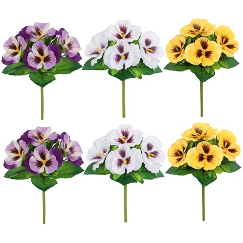 Blogiiup Künstliche Stiefmütterchen 6PCS 3 Farbe 6x9 lebensee künstliche Stiefmütterchen für Outdoors DIY freundlich freundliche Seidenblüten für die Anordnung Blogiiup Künstliche Stiefmütterchen 6PCS 3 Farbe 6x9 lebensee künstliche Stiefmütterchen für Outdoors DIY freundlich freundliche Seidenblüten für die Anordnung von Blogiiup