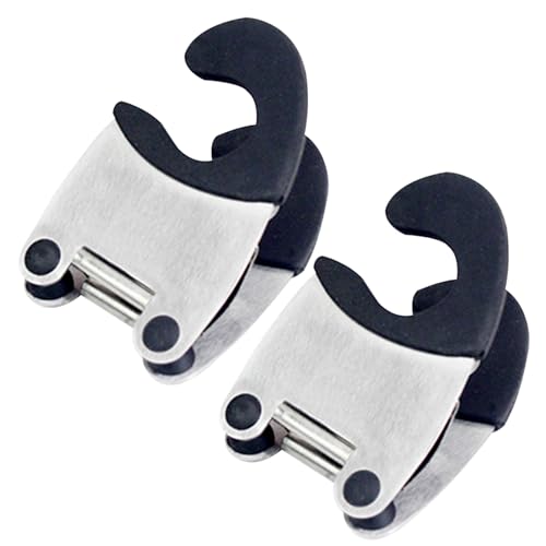 Blogiiup Löffelhalter für Topf, Topflöffel Halter 2pcs Edelstahl-Pot-Clip-Löffelhalter mit Silikongriff Nicht rutschfest von Blogiiup