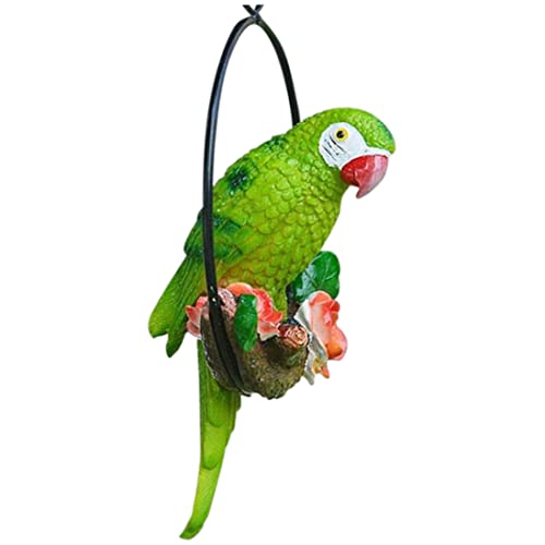 Blogiiup Papagei Outdoor Dekor, hängende Papageiengartendekoration Harz im Freien Gartenskulpturenstatue für, hängende Dekorationen, grün Blogiiup Papagei Outdoor Dekor, hängende Papageiengartendekoration Harz im Freien Gartenskulpturenstatue für, hängende Dekorationen, grün von Blogiiup