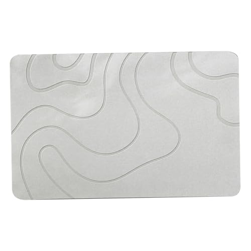 Blogiiup Saughalte Badematte, Diatomitstein-Badematte, 16x24 Zoll Ultra-absorbierende Schnellrohr-Steindusche, Nicht-Rutsch-Badezimmerteppich für Küchenduschenboden, Grau, Teppich von Blogiiup