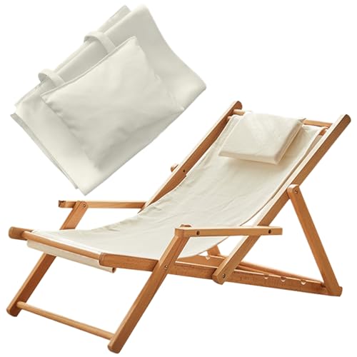 Blogiiup Slingstuhl Ersatzstoff, 45x17 Faltbarer Terrassenstuhl Ersatzstoff mit Kissen, tragbare Terrasse Schlinge für Sun Lounger Garten, Stil 1 von Blogiiup