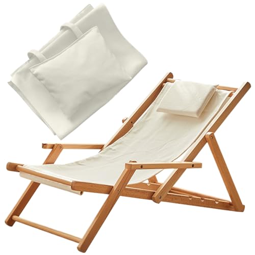 Blogiiup Slingstuhl Ersatzstoff, 45x17 Faltbarer Terrassenstuhl Ersatzstoff mit Kissen, tragbare Terrasse Schlinge für Sun Lounger Garten, Stil 1 von Blogiiup