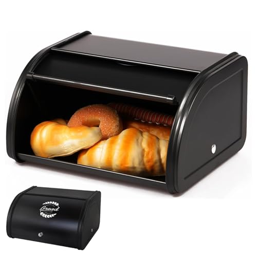 Brotdose, Metallbrotbox 12x10x7 verzinkte Eisendose mit Rollen vor vorderen Deckel und Blattmuster staubdicht von Blogiiup