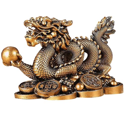 Chinesische Drachen Statue Feng Shui Dragon Statue Harz Chinesische Drachen Figur Zodiac Dragon Schreibtisch Ornament für Home Office Chinesische Neujahrsdekorationen 2024 Neujahr Geschenke Typ3 von Blogiiup