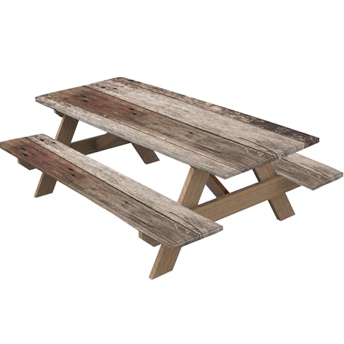 Elastische Picknicktischabdeckung, 3pcs/Set -Picknicktischabdeckung mit Bankabdeckungen wasserdicht von Blogiiup