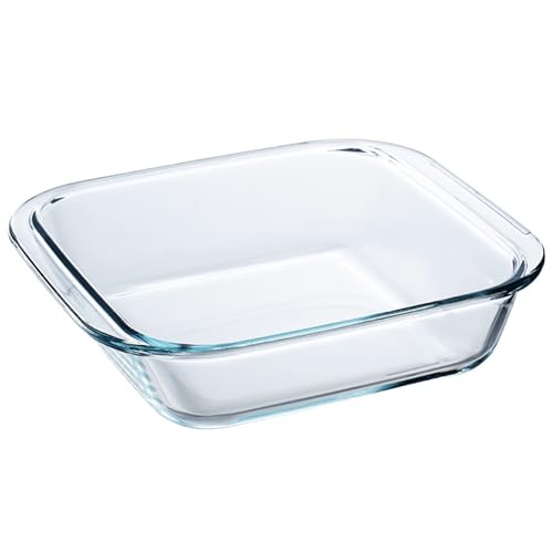 Glasplatten, Glasbackpolster 9, 7 x 8, 6 x 2 Quadratische Hitzefest bis zu 400 ° C Ofen Backwaren für Luftfritteusen -Mikrowellen -Ofenkochen, Auflaufschale von Blogiiup