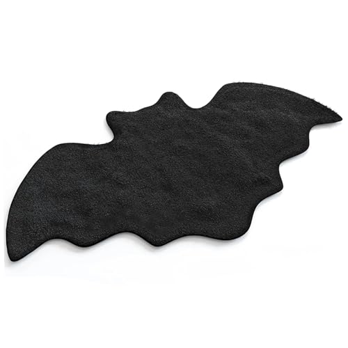 Gothic Teppich, Bad Matte Halloween Fledermaus Gothic Teppich Schwarze Goth Geschenke für Badezimmer Schlafzimmer Küchenzimmer-gerichtete Hexenhexe Home Black Matten Dekor, Nicht-Schlupf-Badmatte von Blogiiup