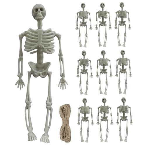 Kleines Skelett, Halloween -Skelett 10pcs Kleiner Kunststoff mit Seil 6 Zoll Halloween Requisiten für Home Haunted House Party, Plastik Kleines Skelett, Halloween -Skelett 10pcs Kleiner Kunststoff mit Seil 6 Zoll Halloween Requisiten für Home Haunted House Party, Plastik von Blogiiup