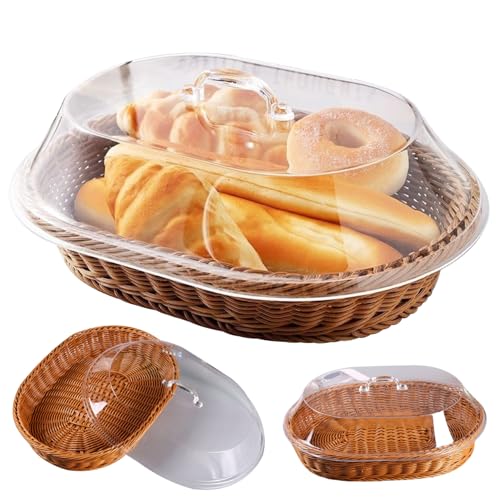 Lebensmittelkörbe zum Servieren, Brotkorb oval geformtem Brotkorb mit staubdicht Lebensmittelkörbe zum Servieren, Brotkorb oval geformtem Brotkorb mit staubdicht von Blogiiup