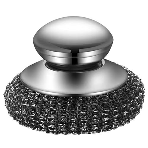Metallpeeling, Stahlwolle Edelstahl mit Griff leicht zu reinigen Küchenwerkzeug zum Reinigen von Geschirr, Eisentopf, Herd, Waschbecken, Schale von Blogiiup