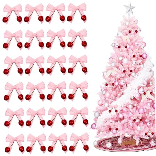 Party -Dekorationen von Kirschmotiven, Kirschdekorationen 24PCS Dekor für Weihnachten Babypteufer Geburtstag Hochzeit Girlande DIY Handwerk, Dekor von Blogiiup