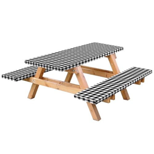 Picknicktischabdeckungen mit elastischer, 3pcs/Set -Picknicktischabdeckung mit Bankabdeckungen, 6 Fuß wasserdicht Picknicktischabdeckungen mit elastischer, 3pcs/Set -Picknicktischabdeckung mit Bankabdeckungen, 6 Fuß wasserdicht von Blogiiup