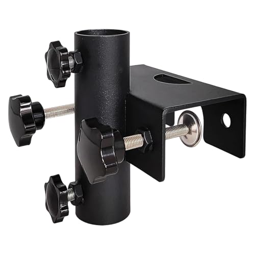 Regenschirmklemme, Decks -Regenschirmhalterung, Rostoor -Stabil -Metallklemme für Decksgeländer, verstellbare Balkon -Klammerclip auf Zäunen, Innenhof, Balkon, Veranda, Terrasse Basis von Blogiiup