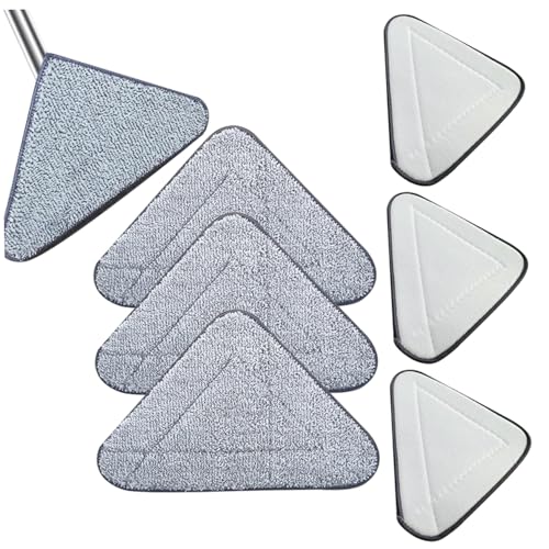 Reinigungsmopköpfe, 6 Stcs 360 ° rotatable einstellbare Reinigungsmop -Ersatzköpfe, dreieckige Mikrofaser -Mops -Köpfe, wiederverwendbare Spin -Mop -Dreiecksreinigung, Bodenschöpfungsköpfe für die Wa von Blogiiup