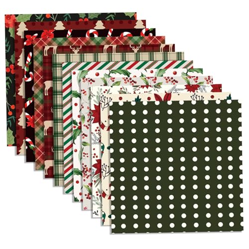 Scrapbook Paper 12x12, 24pcs Weihnachtskrabingpapier 12x12 Vintage Christmas Thema doppelseitig für DIY -Alben Journals Kartenherstellung, Stoff von Blogiiup
