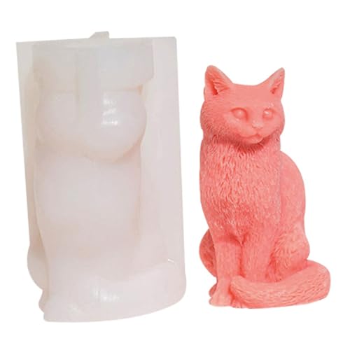 Tierharzformen, Katze Silikonformen, leicht veröffentlichte DIY-Gießen süße 3D-Katzen-Seifenkerze von Blogiiup
