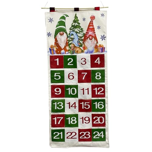 Weihnachtsind Adventskalender 2025, Weihnachtskalender 2025 mit 24 Taschen Stoffwand für Home Weihnachtsabende Dekoration, füllbar von Blogiiup
