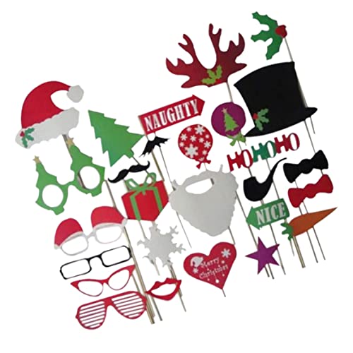 Weihnachtsprops Santa Hut Weihnachten Party Requisiten für Festivalfeier 27pcs, Weihnachtskarte von Blogiiup