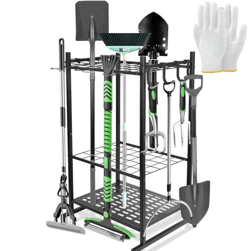 Gartengerätehalter stehend mit 35 Schlitzen, 4 abnehmbaren & 9 festen Haken, Kohlenstoffstahl Halterung für Schaufel, Hacke & Spatengabel, Organizer Garage, Werkstatt & Schuppen inkl. Handschuhe Gartengerätehalter stehend mit 35 Schlitzen, 4 abnehmbaren & 9 festen Haken, Kohlenstoffstahl Halterung für Schaufel, Hacke & Spatengabel, Organizer Garage, Werkstatt & Schuppen inkl. Handschuhe von Blomise