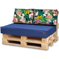 Gartenkissen 120 cm X 80 15/Marine + Blumen von BlomsterStore