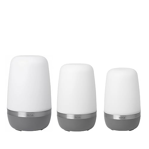 Blomus 3er Set LED Outdoor Tischleuchten -SPIRIT- Mobile Tischlampe mit Akku USB 2 Helligkeitsstufen IP44 Spritzwassergeschützt von Blomus