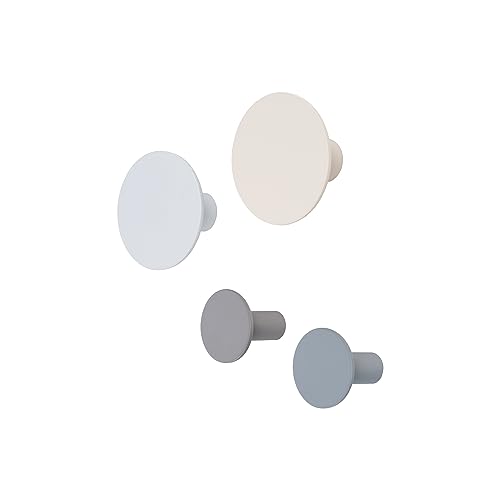 Blomus 4er Set Wandhaken -PONTO- Garderobenhaken rund in 4 Farben (Tradewinds) von Blomus