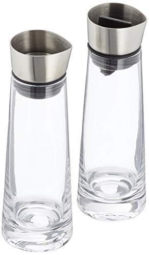 blomus -MACCHIATO- Zucker & Sahne Set aus Glas, 180 ml Fassungsvermögen, Edelstahldeckel, für Tee- und Kaffee, hochwertige Verarbeitung, exklusive Optik (H / B / T: 17 x 5,4 x 5,4 cm, Klar, 63510) von Blomus