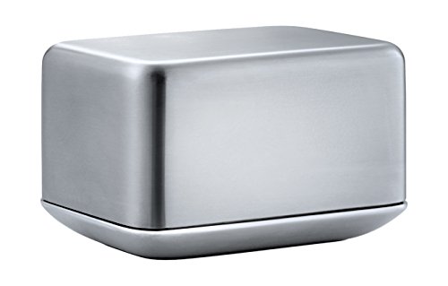 blomus -BASIC- Butterdose Edelstahl matt, 125 g Butter, 63637, Silber von Blomus