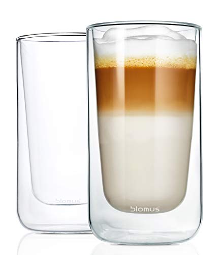 blomus 63655 2 Thermo-Latte Macciatogläser Nero, klares Glas, H: 14 cm, Ø 7,5 cm, 320 ml von Blomus