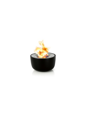 blomus -FUOCO- Gelfeuerstelle M aus Keramik, Edelstahleinsatz, Tischfeuer inkl Löscher, wiederbefüllbare Feuerschale, exklusive Optik, Outdoornutzung (H / B / T: 11 x 18,5 x 18,5 cm, Schwarz, 65078) von Blomus