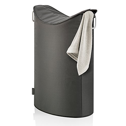 blomus -FRISCO- Wäschesammler Anthrazit, 65 Liter, mit zwei praktischen Tragegriffen, hochwertige Kunstfaser, trendiges Design, moderner Wäschekorb (H / B / T: 67 x 45 x 28 cm, Anthrazit, 65384) von Blomus