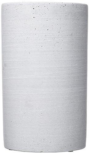 blomus -COLUNA- Vase S aus Polystone, hellgrau, puristische Beton-Optik, dekorative Vase in moderner Optik, hohe Tischdeko, exklusives Wohnaccessoire (H / B / T: 20 x 12 x 12 cm, hellgrau, 65595) von Blomus