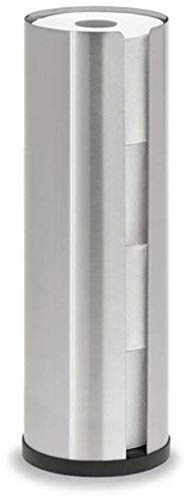 blomus -NEXIO- WC-Rollenhalter aus Edelstahl, exklusiver Toilettenpapierhalter mit Platz für bis zu 4 Rollen, modernes Badaccessoire ohne Montage (H / B / T: 45,5 x 13,5 x 13,5 cm, Silber, 68409) von Blomus