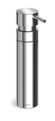 blomus -NEXIO- Seifenspender aus poliertem Edelstahl, 100 ml Fassungsvermögen, Spender für Flüssigseife ideal für das Bad, hochwertiger Pumpspender (H / B / T: 17 x 4 x 6,5 cm, Edelstahl, 68620) von Blomus
