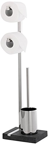 blomus -MENOTO- Stand WC-Garnitur aus poliertem Edelstahl, freistehender Toilettenbutler, Platz für 2 WC-Rollen, exklusive Optik, Badaccessoire (H / B / T: 71 x 20 x 15 cm, Edelstahl-poliert, 68663) von Blomus