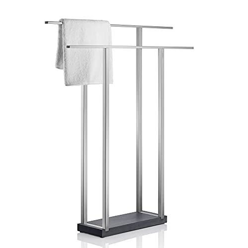 blomus -MENOTO- Handtuchständer aus mattiertem Edelstahl, Freistehend mit 2 Handtuchstangen, exklusive Optik, modernes Badaccessoire, einfache Montage (H / B / T: 90 x 75 x 16 cm, Edelstahl, 68694) blomus -MENOTO- Handtuchständer aus mattiertem Edelstahl, Freistehend mit 2 Handtuchstangen, exklusive Optik, modernes Badaccessoire, einfache Montage (H / B / T: 90 x 75 x 16 cm, Edelstahl, 68694) von Blomus