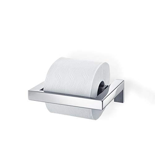 blomus -MENOTO- WC-Rollenhalter aus poliertem Edelstahl, Klopapierhalter, Toilettenpapierhalter, exklusives Badaccessoire, einfache Montage, hochwertig (H / B / T: 5 x 14 x 17 cm, Edelstahl, 68838) von Blomus