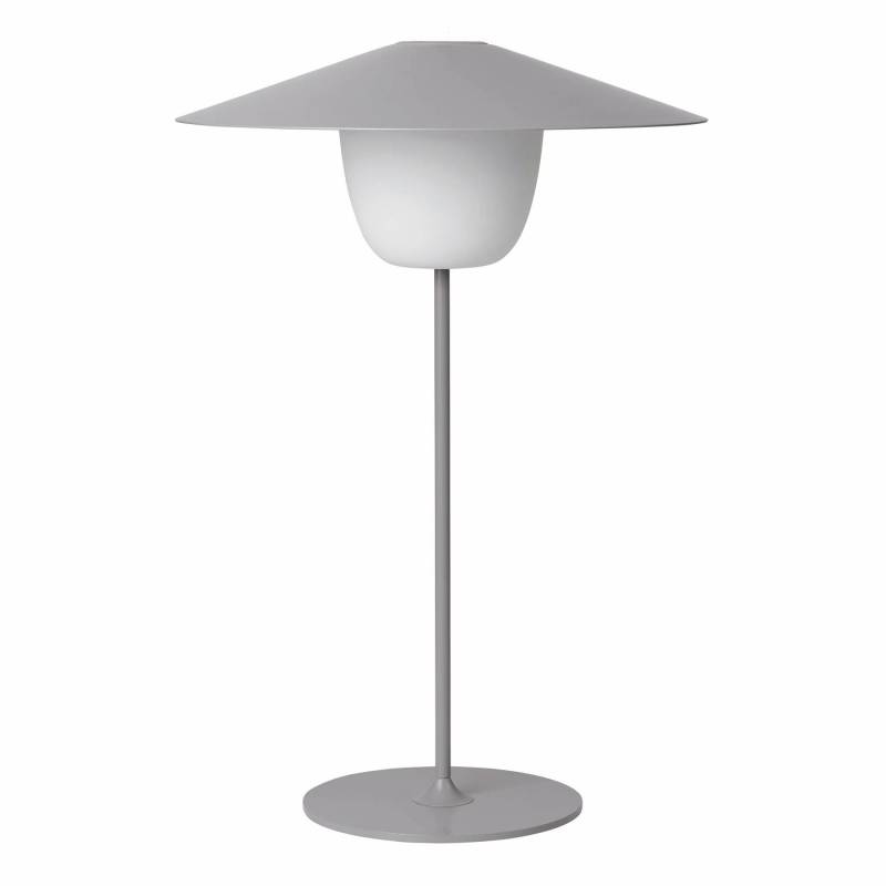 Blomus - Ani Lamp Mobile LED Leuchte mit Akku L - satellit/pulverbeschichtet/H 49cm / Ø 34cm/2700K/120lm von Blomus