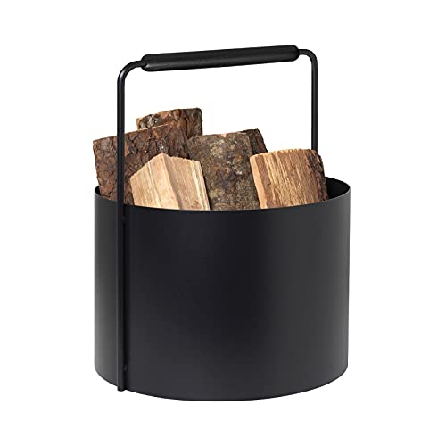 blomus Holzkorb ASHI | Feuerholzkorb mit Griff in Schwarz | 37L x 35B x 45H cm | Karminkorb aus pulverbeschichtetem Stahl und Eiche blomus Holzkorb ASHI | Feuerholzkorb mit Griff in Schwarz | 37L x 35B x 45H cm | Karminkorb aus pulverbeschichtetem Stahl und Eiche von Blomus