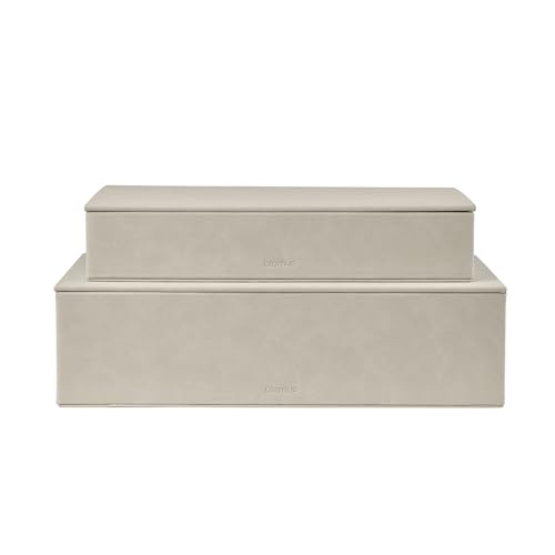 Blomus Aufbewahrungsboxen 2er Set -SAHLA- | Dekobox aus PU-Wildlederbezug mit Deckel (Nomad) von Blomus