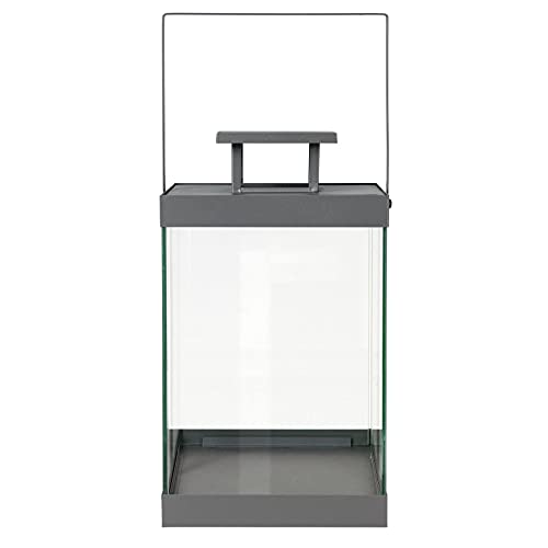 Blomus Laterne Finca Mittel, Indoor Laterne, Windlicht, Stahl pulverbeschichtet, Glas klar, Steel Gray, 36 cm, 66186 von Blomus