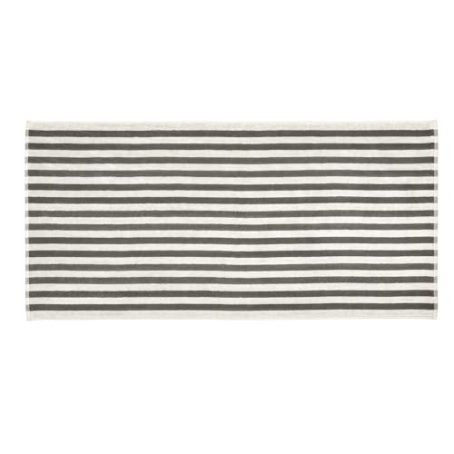 Blomus Handtuch -ARTO- aus 100% Bio-Baumwolle | Größe 70 x 140 cm | 600g/m2 Frottee | Farbe Moonbeam/Magnet | Gestreift von Blomus