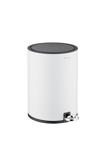 Blomus Kosmetikeimer -SINO- Mülleimer 3 Liter | Weiß | 20L x 20B x 26H cm | Treteimer mit Absenkautomatik | Mülleimer mit Innenbehälter aus Edelstahl von Blomus