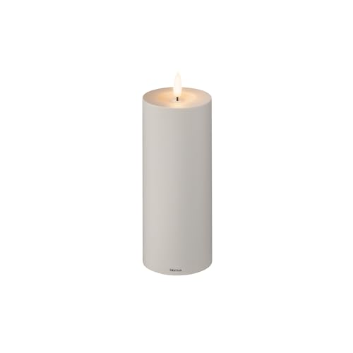 blomus LED Kerze -NOCA- Batteriebetriebene Stumpenkerze mit Timerfunktion, Outdoor, Spritzwassergeschützt (Mourning Dove, XL) von Blomus