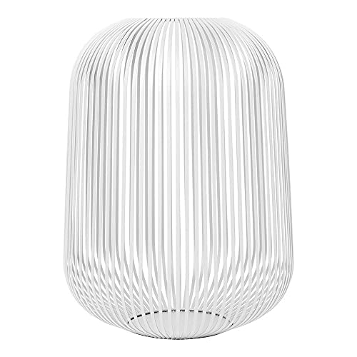 Blomus Laterne Lito | White | Größe L | 33L x 33B x 45H cm | Kerzenhalter Schwarz | Windlicht aus Edelstahl | Laterne Deko | Indoor Windlicht Groß von Blomus